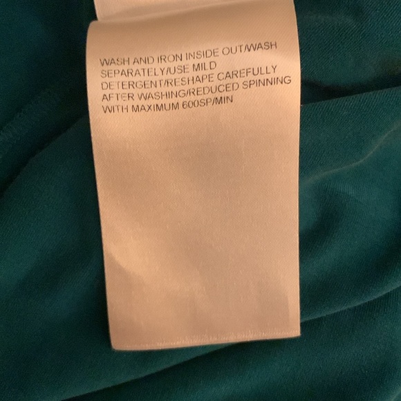 NWT Escada Dress: Teal, Draped Ruched Front, Stretchy Waist, Pull On. EU Size 44 - Picture 8 of 12